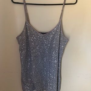 Sequin spaghetti strap top